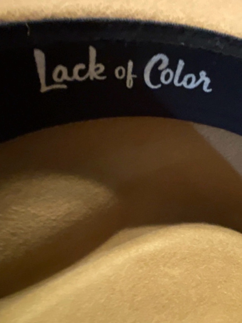 Wide Brim Fedora Hat Taupe Australian Wool Brand: “Lack of Color” Women’s Small - Picture 7 of 7